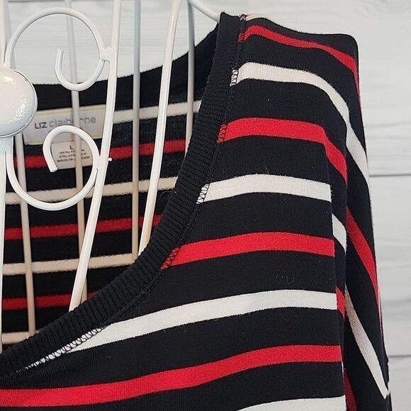 Liz Claiborne weekend striped tunic top Size L - Picture 4 of 12